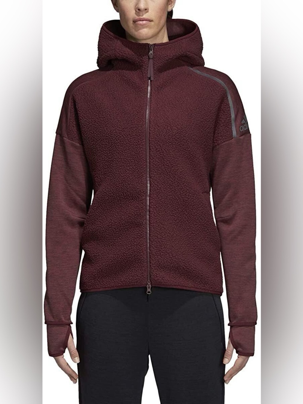 Adidas  Women's ZNE Road Trip Hoodie deep plum size M